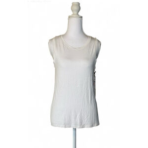 Halogen White Sleeveless Keyhole Back Tank Top Size Small NWT